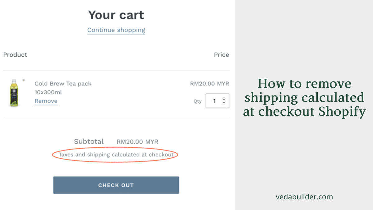 How to remove shipping calculated at checkout Shopify